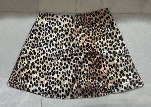 Y2K Satin Leopard Print Mini Skirt