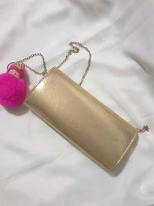 Gold Heart Evening Clutch with Charm