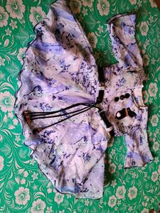 Abstract Print Button-Up Blouse