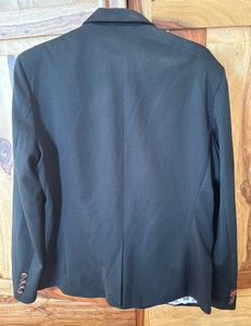 Men’s Black Slim Fit Blazer with Patterned Lining