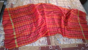 Vibrant Red & Orange Checked Dupatta 😍