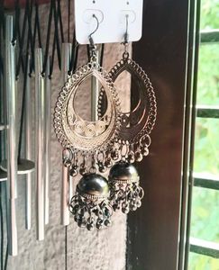 Silver Jhumka Earrings