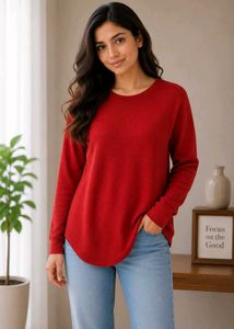 Cozy Red Long Sleeve Sweater