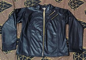 Chic Black Faux Leather Jacket