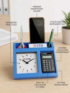 Desk Organizer with Clock & Calculator