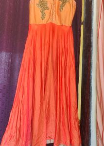 🧡Elegant Flared Orange gown👗