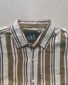 Zara Striped Short Sleeve Shirt