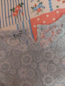 Light Blue Lace Puff Sleeve Top