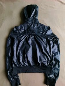 Adidas Retro Black Hooded Windbreaker Jacket