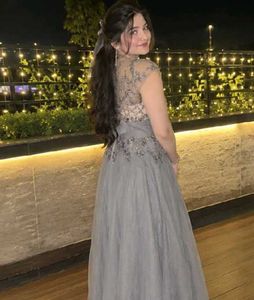 Stunning Grey Embellished Gown