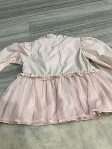 Chic Pink Hooded Jacket with Tulle Skirt