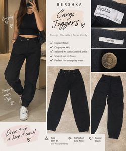 BERSHKA Black Cargo Jogger