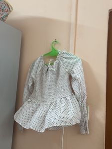 Chic Polka Dot Smocked Peplum Top