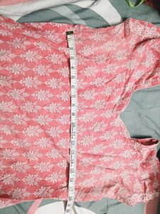 Pink Printed Cotton Kurta only