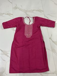 Pink Embroidered Kurta