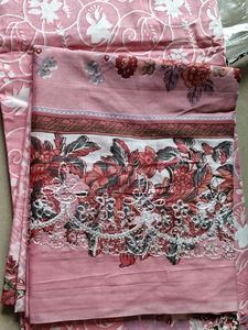 Beautiful Pink patchwork unstitched dress Material