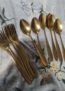 Brand New Champagne Gold-Toned Cutlery Set of 12
