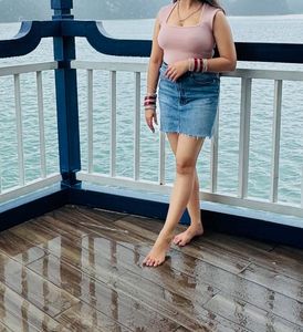 Denim Mini Skirt and top