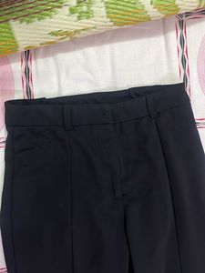 Black Flared Split Hem Pants