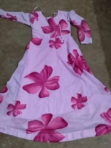 Beautiful Pink Floral Ethnic Gown