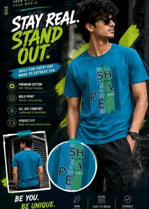 Stylish Men's Teal Graphic T-Shirt
