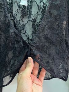 Black Lace Cropped Bolero Top