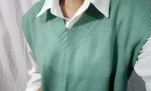 Imported Unisex Mint Green Knit Vest