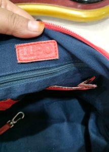 Chic Coral Leather Shoulder Bag