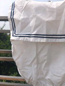 White Sailor Collar Crop Top