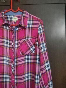 Pink Check Pattern Shirts