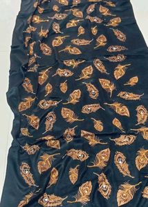 Embellished Peacock Feather Dupatta