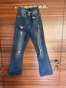 Ripped Flare Jeans