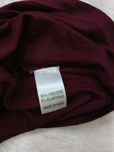 Maroon Off-Shoulder Fringe Top