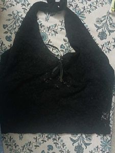 Sheer Lace Halter Top