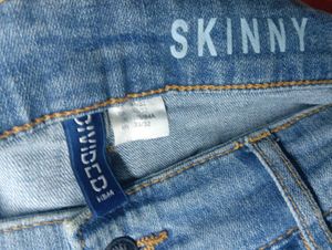 Distressed Blue Denim Jeans with top