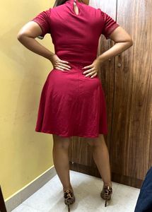 🚨 PRICE DROP 🚨Elegant Red Fit and Flare Dress