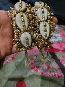 Designer Cowrie Shell Bangles with Pearls