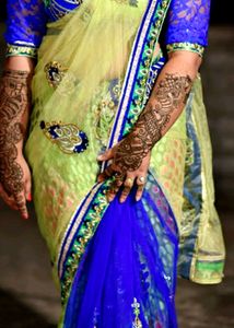 Embroidered Lehenga style saree (ready to wear)