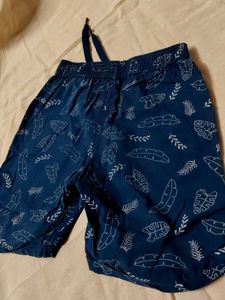 kids Blue Leaf Print Shorts
