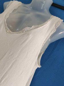 White Lace Trim Camisole Top