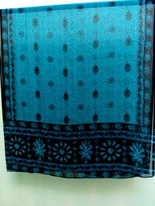 Teal Blue Printed Dupatta