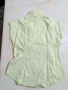 Lime Green Collared Button-Up Shirt