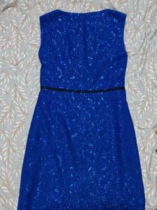 Elegant Blue Lace Dress