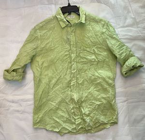 Men's Light Green Linen Shirt