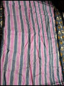 Pink and Grey Striped Saree