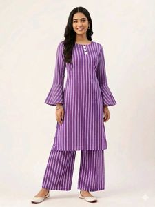 Combo Gray kurti &amp; purple suit