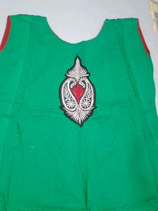 Green Embroidered Anarkali Dress
