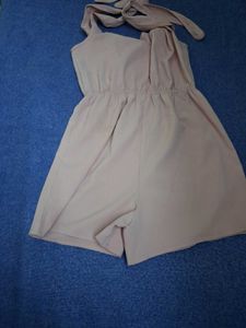 Cute Pink Romper with Tie Straps
