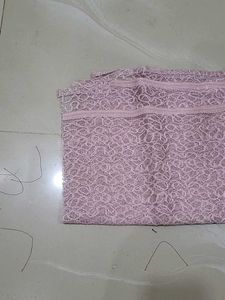 Elegant Pink Lace Dupatta