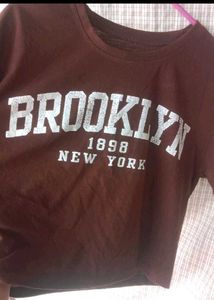 Brown Brooklyn New York Graphic Top